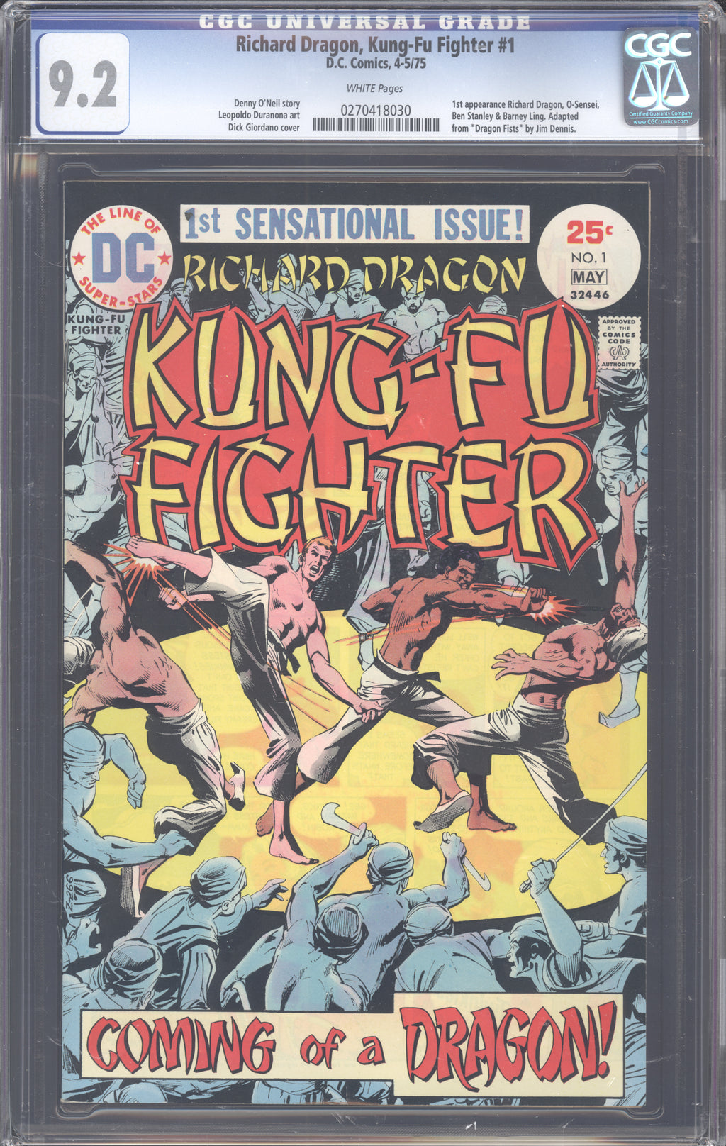 Richard Dragon, Kung-Fu Fighter 1 CGC 9.2