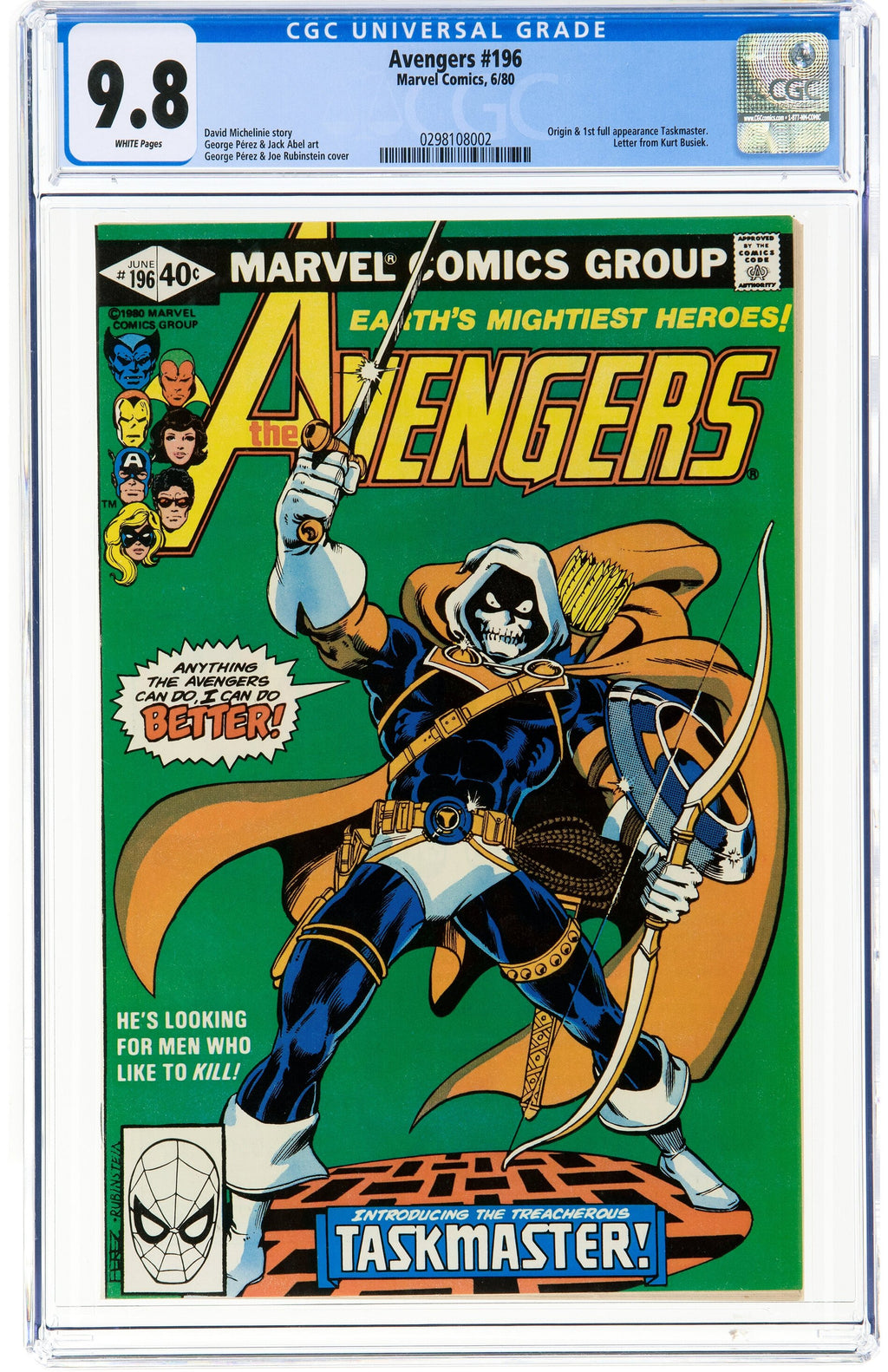 Avengers 196 CGC 9.8