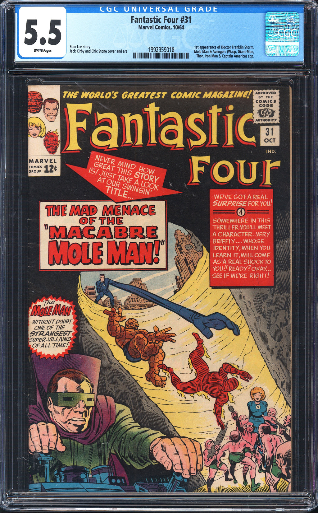 Fantastic Four 31 CGC 5.5 WHITE PAGES
