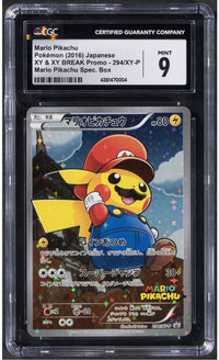 2016 Pokemon Mario Pikachu 294 Japanese XY-P Promotional Card CGC 9