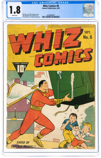 Whiz Comics 8 CGC 1.8 WHITE PAGES
