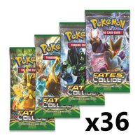 FATES COLLIDE Booster PACKS SEALED x 36 + Eevee Heroes box x1