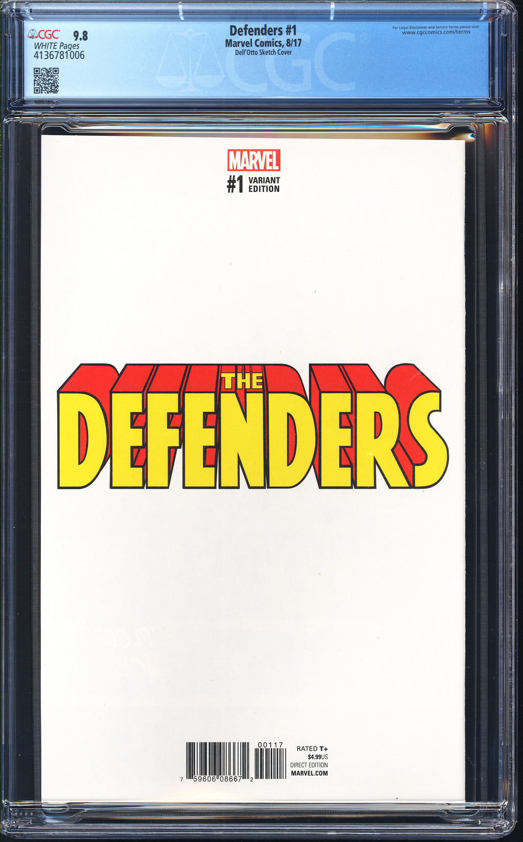 Defenders 1 CGC 9.8 Variant