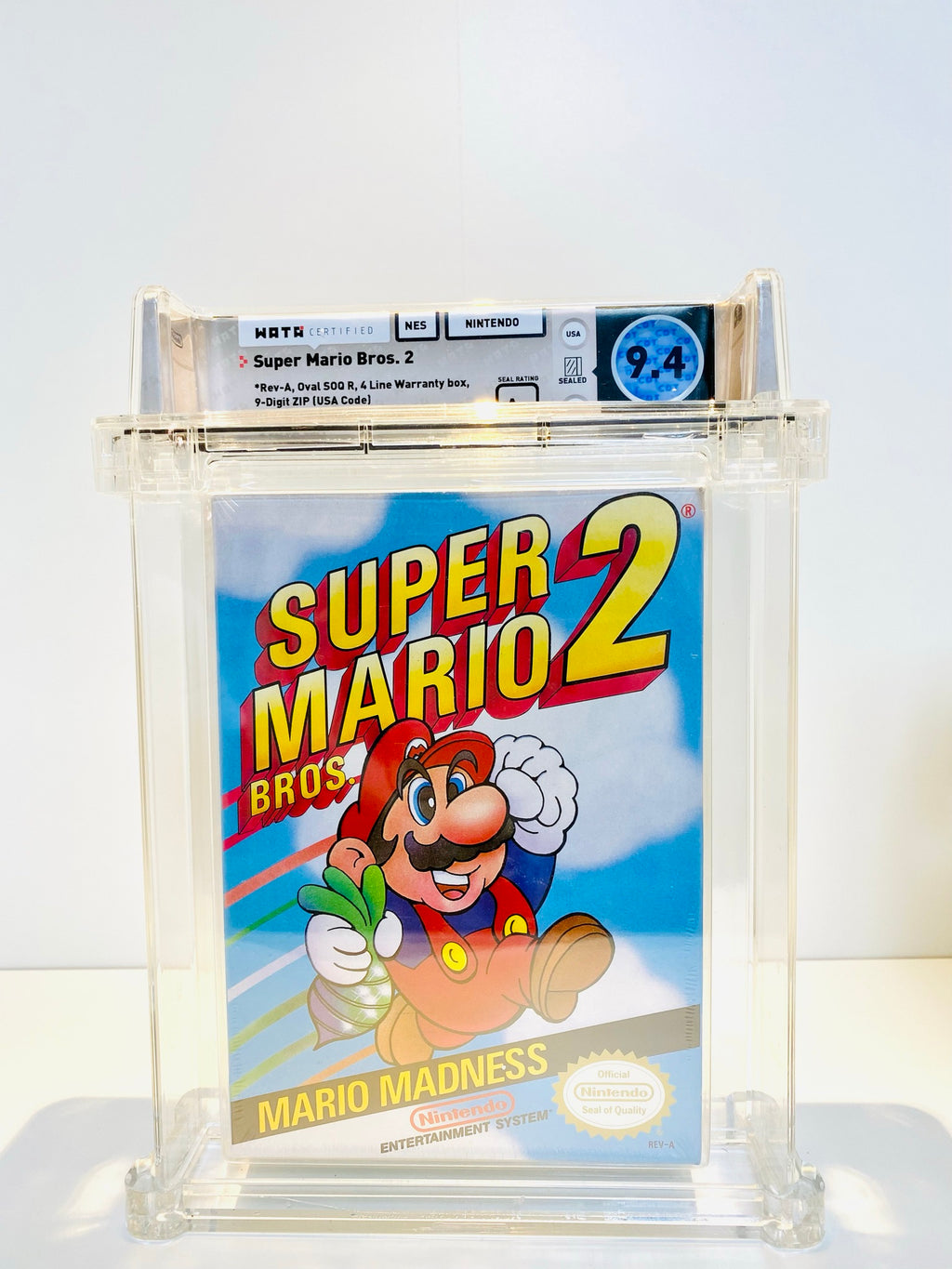Super Mario Bros. 2 - Wata 9.4 A+ Sealed [Oval SOQ] Nintendo 1988