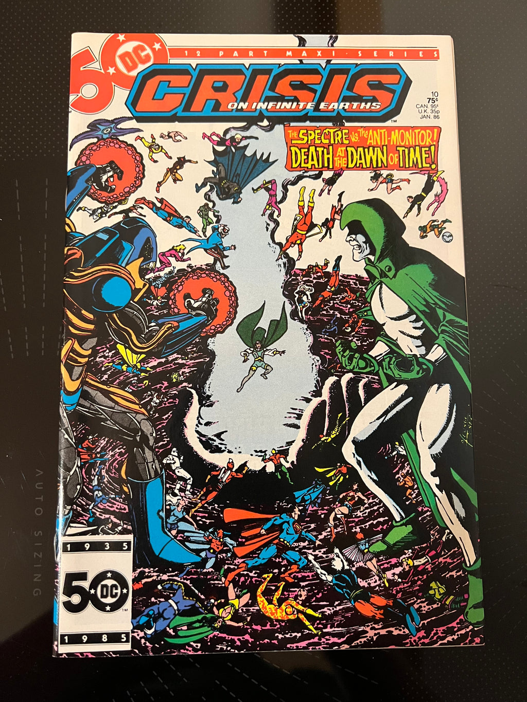 Crisis on Infinite Earths 10 9.8 NM+/M- SIGNED George Perez on 1st PG