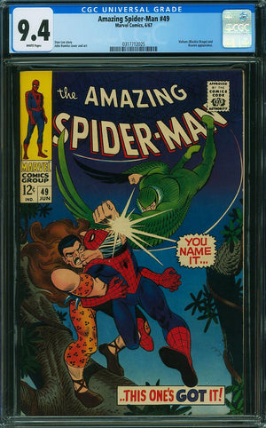 Amazing Spider-Man 49 CGC 9.4 WHITE PAGES