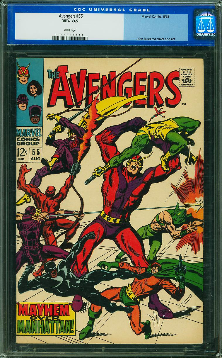 Avengers 55 CGC 8.5 WHITE PAGES