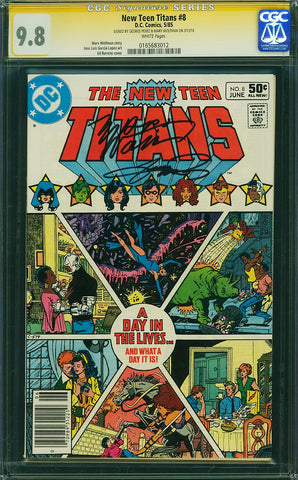 New Teen Titans 8 CGC 9.8 SS George Perez & Marv Wolfman NEWSSTAND