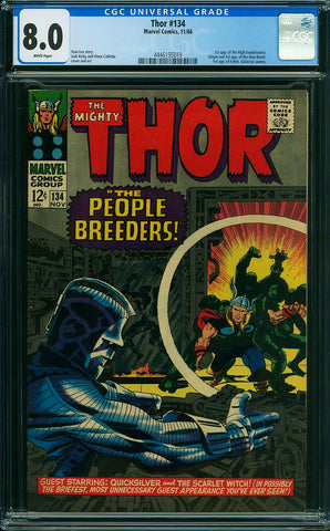 Thor 134 CGC 8.0 WHITE PAGES