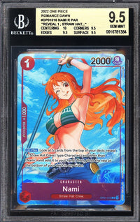 2022 One Piece Nami 016 Romance Dawn Alternate Art BGS 9.5