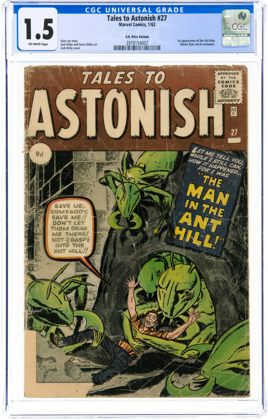 Tales to Astonish 27 CGC 1.5 UK VARIANT