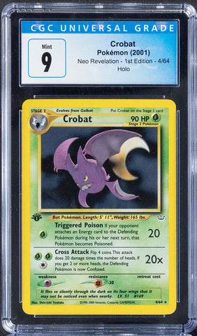 2001 Crobat Pokemon Neo Revelation 4/64 1st Edition Holo CGC 9