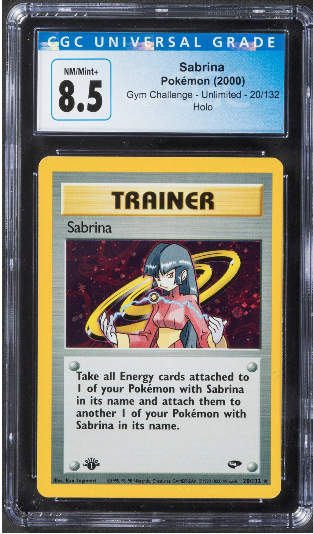 2000 Pokemon Sabrina Gym Challenge 1ST EDITION 20/132 Holo CGC 8.5