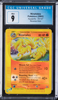 2003 Ninetales Pokemon Aquapolis 25/147 Holo CGC 9