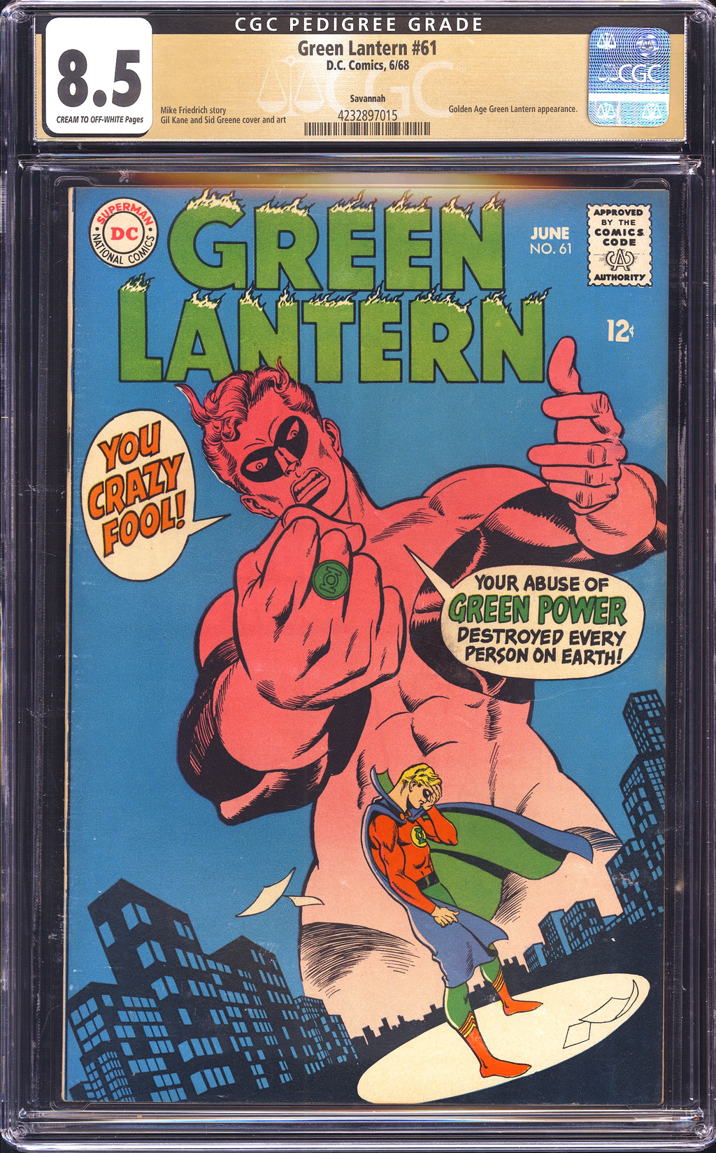 Green Lantern 61 CGC 8.5 Savannah Pedigree