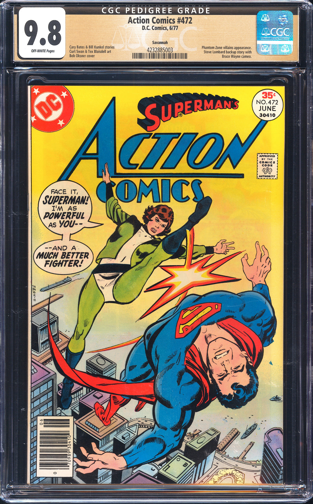 Action Comics 472 CGC 9.8 Savannah Pedigree