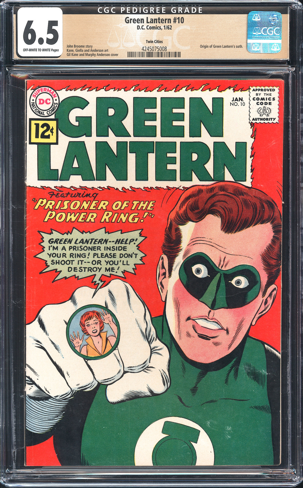 Green Lantern 10 CGC 6.5 Twin Cities Pedigree