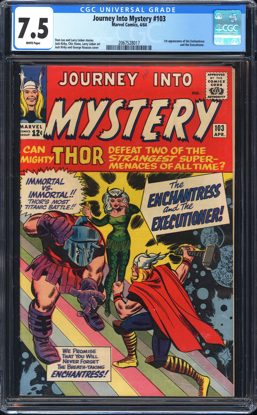 Journey Into Mystery 103 CGC 7.5 WHITE PAGES