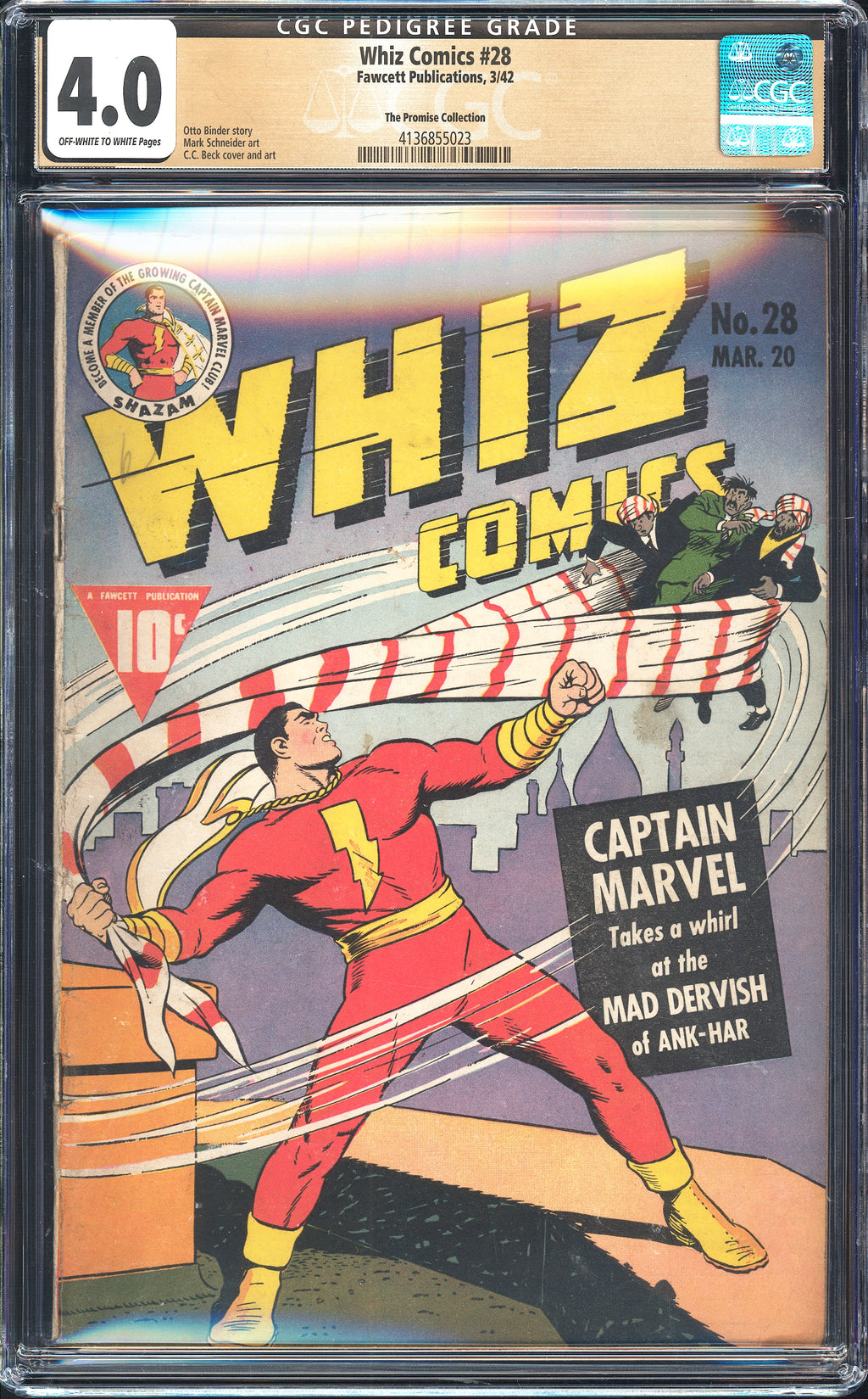 Whiz Comics 28 CGC 4.0 The Promise Collection