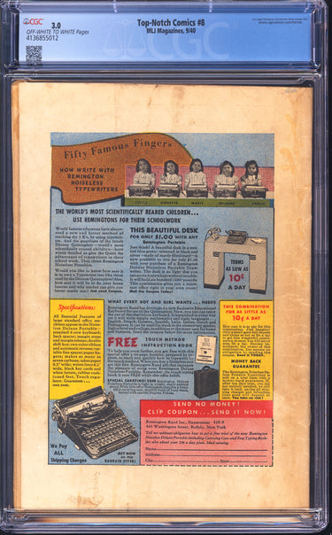 Top-Notch Comics 8 CGC 3.0