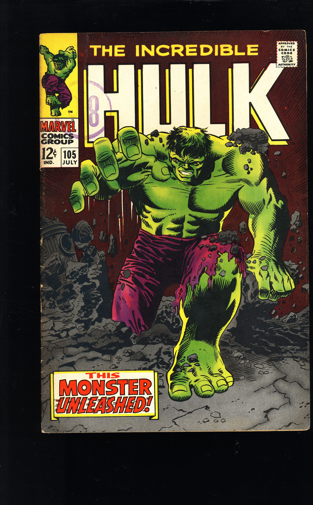 1968 The Incredible Hulk 104, 105, 106, 107, 108 MID GRADE LOT