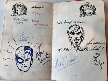 1973 Comic Art Convention Program Book WITH MULTIPLE SKETCHES AND SIGS!