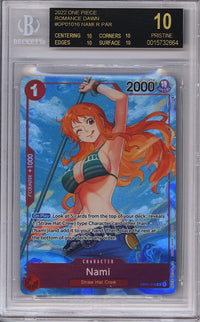 2022 One Piece Nami OP01-016 Nami R PAR BECKETT 10 PRE-ERRATA BLACK LABEL