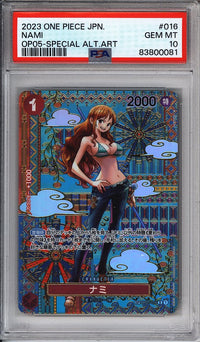 2023 One Piece Japanese Nami 016 Special Art Alternate PSA 10 ZEQO73