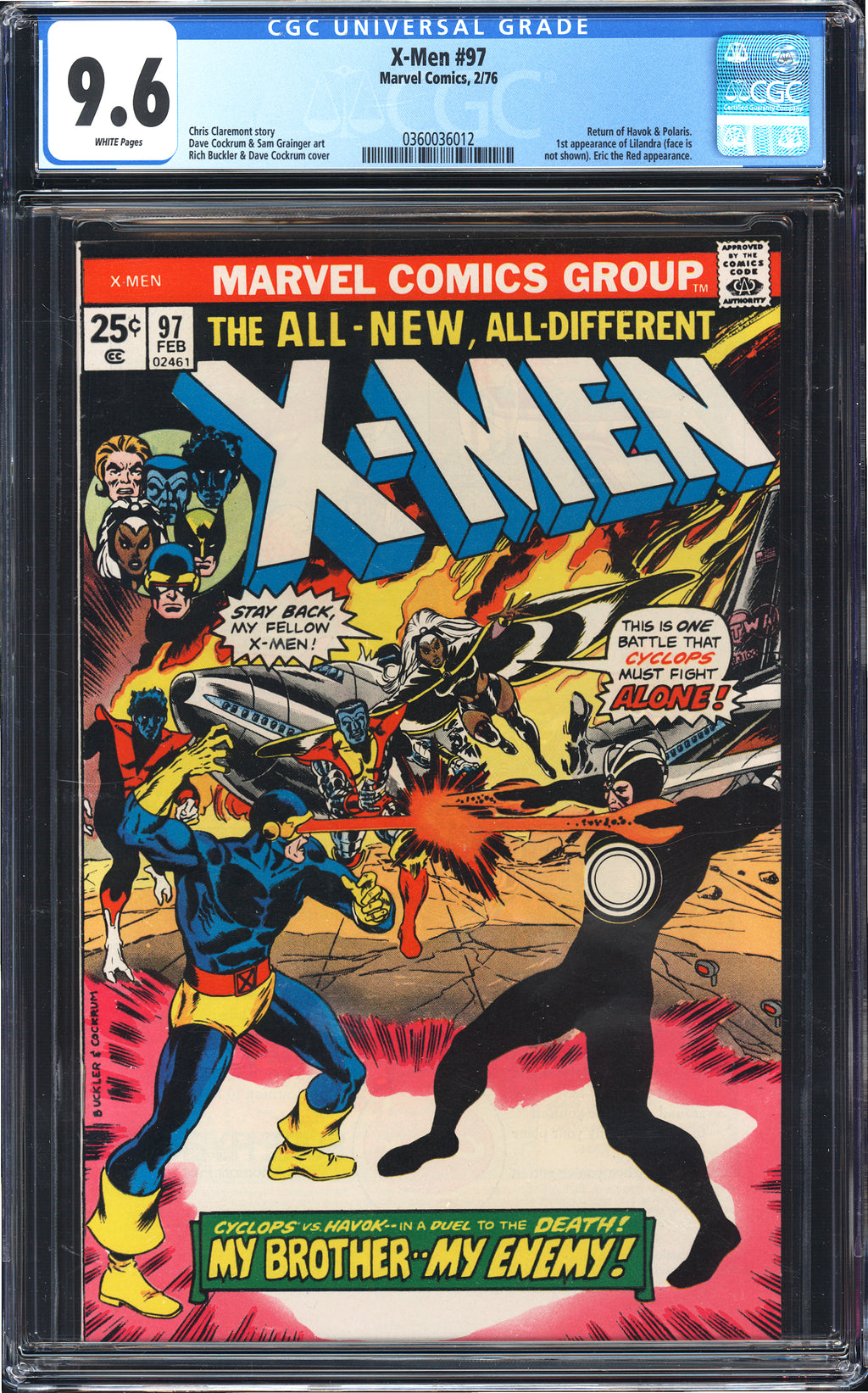 X-Men 97 CGC 9.6 WHITE PAGES