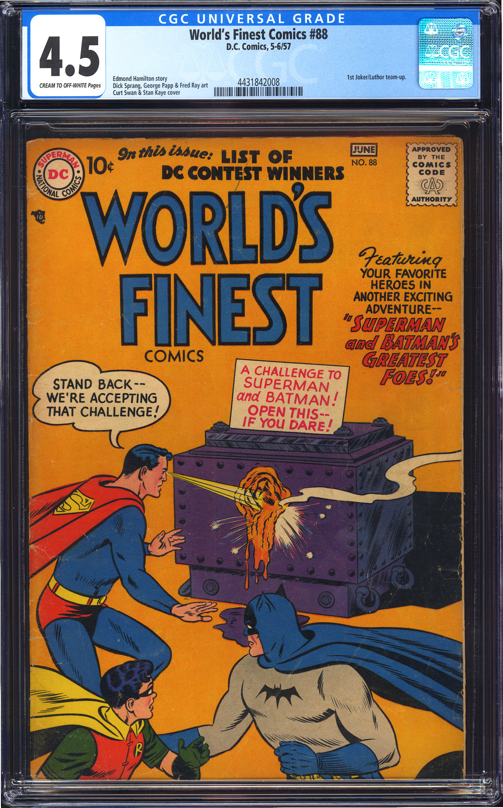 World's Finest Comics 88 CGC 4.5