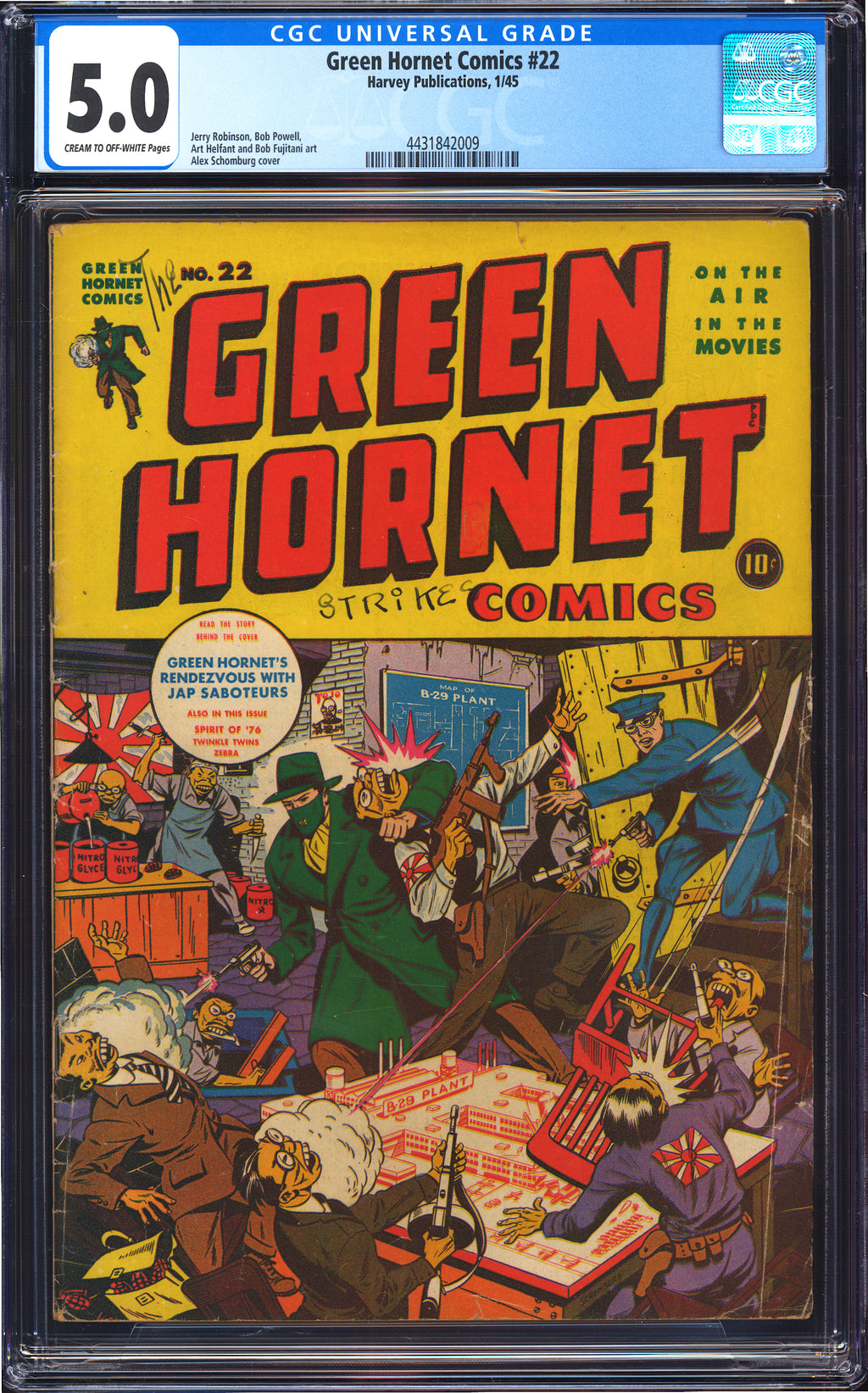 Green Hornet Comics 22 CGC 5.0