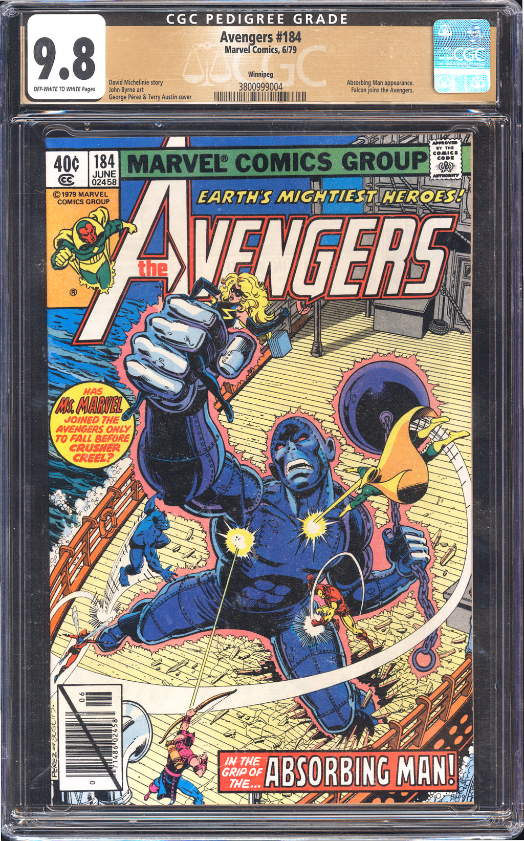 Avengers 184 CGC 9.8 Winnipeg Pedigree