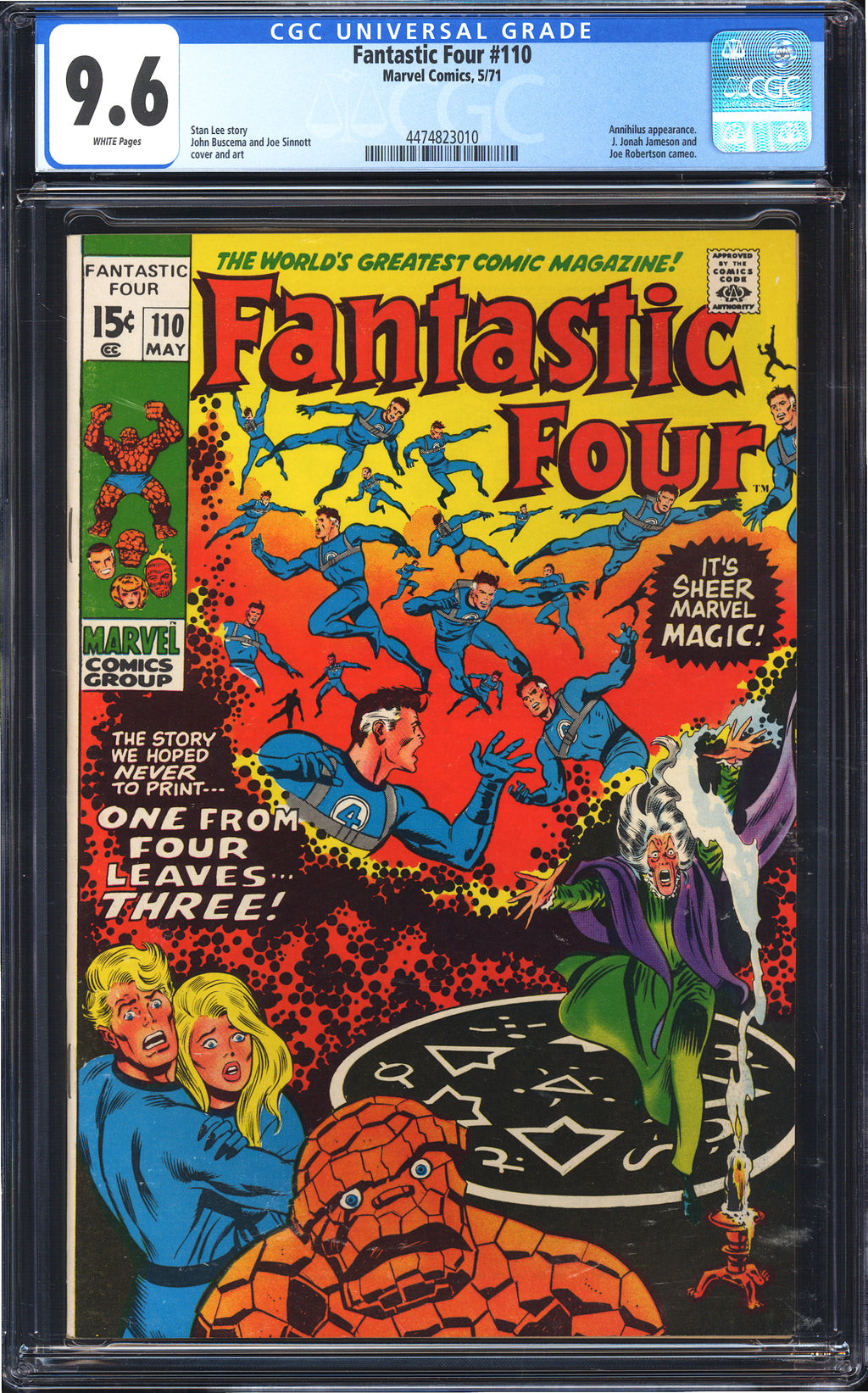 Fantastic Four 110 CGC 9.6 WHITE PAGES