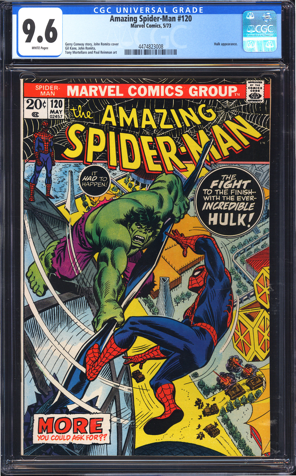 Amazing Spider-Man 120 CGC 9.6 WHITE PAGES