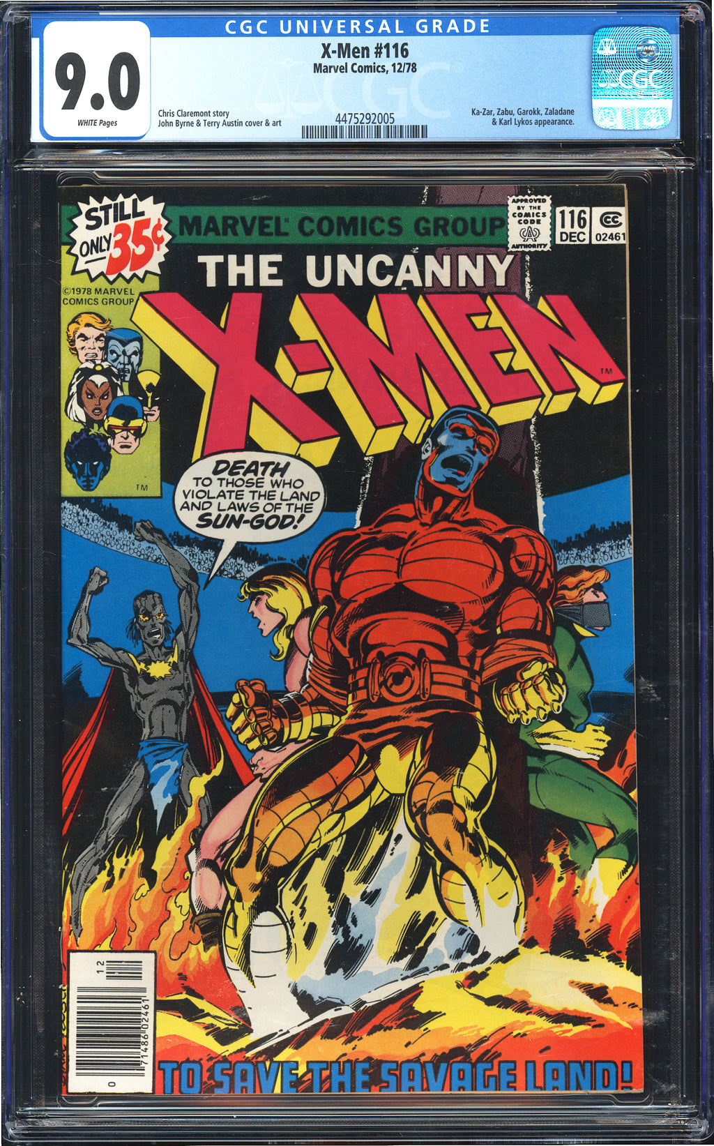 X-Men 116 CGC 9.0