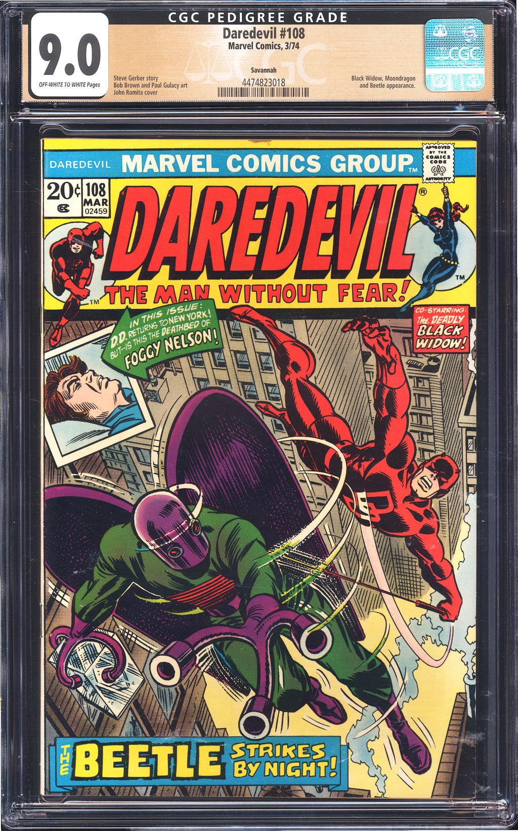 Daredevil 108 CGC 9.0 Savannah Pedigree