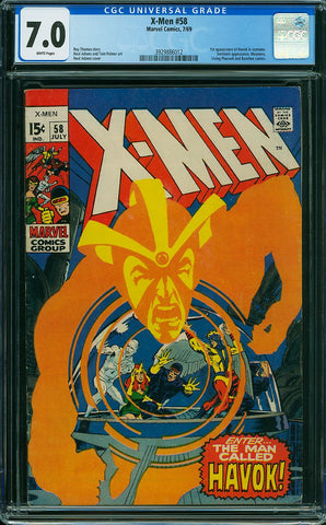 X-Men 58 CGC 7.0 WHITE PAGES