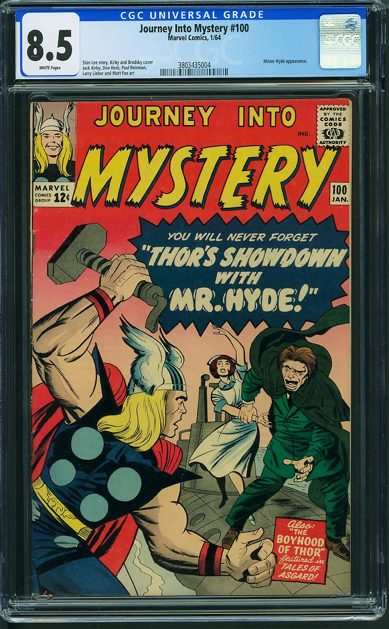 Journey into Mystery 100 CGC 8.5 WHITE PAGES