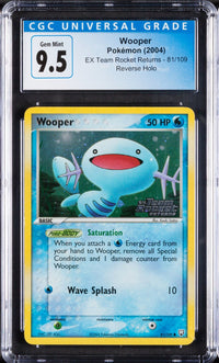 2004 Wooper Pokemon EX Team Rocket Returns Reverse Holo 81/109 CGC 9.5