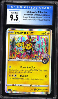 2019 Shibuya's Pikachu Pokemon Sword & Shield Promos 002/S-P Holo CGC 9.5