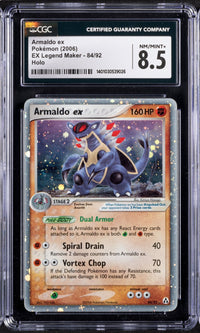 2006 Pokemon Armaldo ex 84/92 EX Legend Maker Holo CGC 8.5