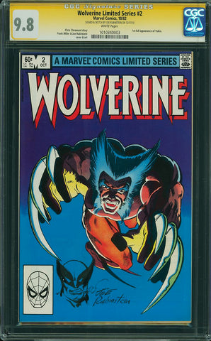 Wolverine Limited Series 2 CGC 9.8 SS & SKETCH JOE RUBINSTEIN