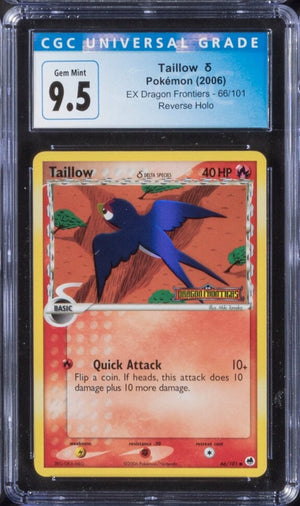 2006 Taillow Delta Species Pokemon EX Dragon Frontiers 66/101 Reverse Holo CGC 9.5