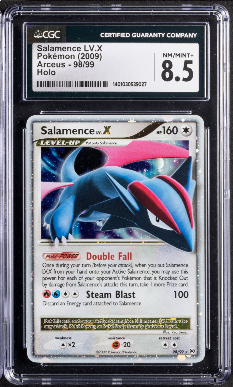 2009 Pokemon Salamence Lv X 98/99 Arceus Holo CGC 8.5