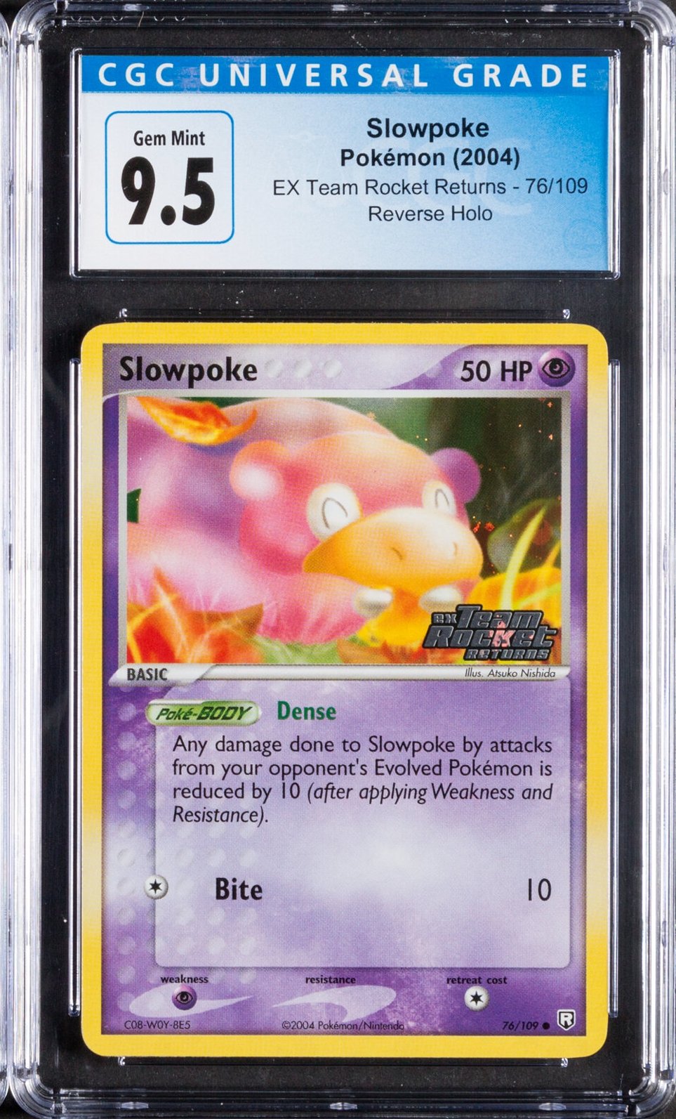 2004 Slowpoke Pokemon EX Team Rocket Returns Reverse Holo 76/109 CGC 9.5