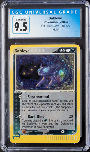 2003 Sableye Pokemon EX Sandstorm Holo 10/100 CGC 9.5