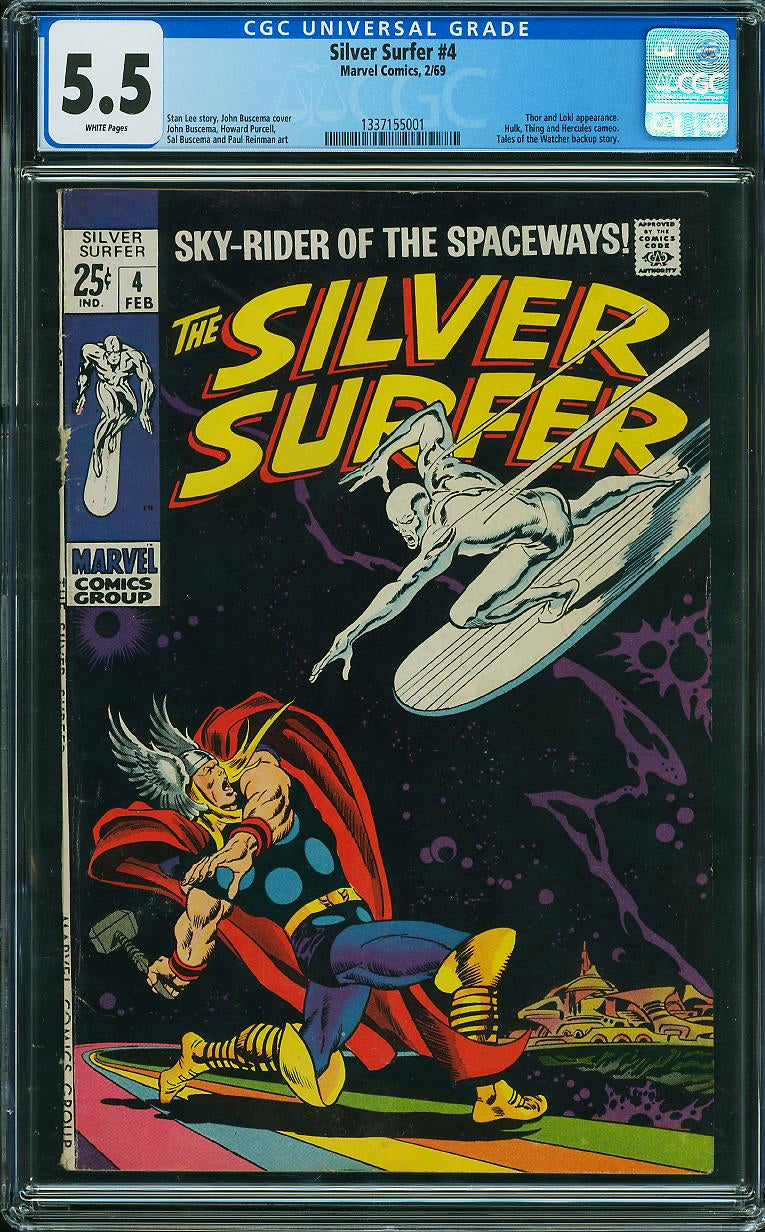 Silver Surfer 4 CGC 5.5 WHITE PAGES