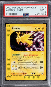 2003 Pokemon Aquapolis Zapdos Holo H32 PSA 9