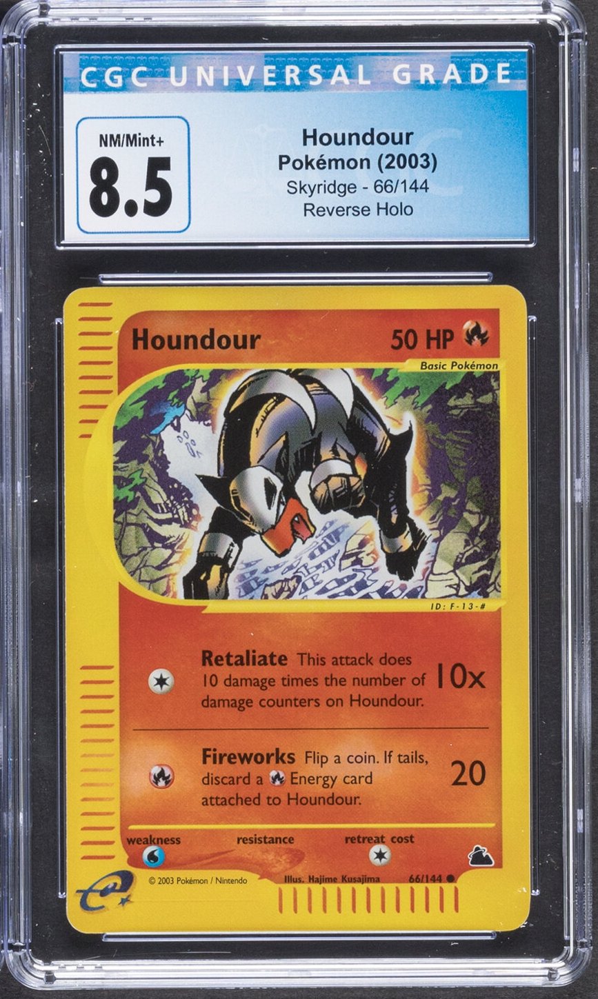 2003 Houndour Pokemon Aquapolis 66/147 Reverse Holo CGC 8.5