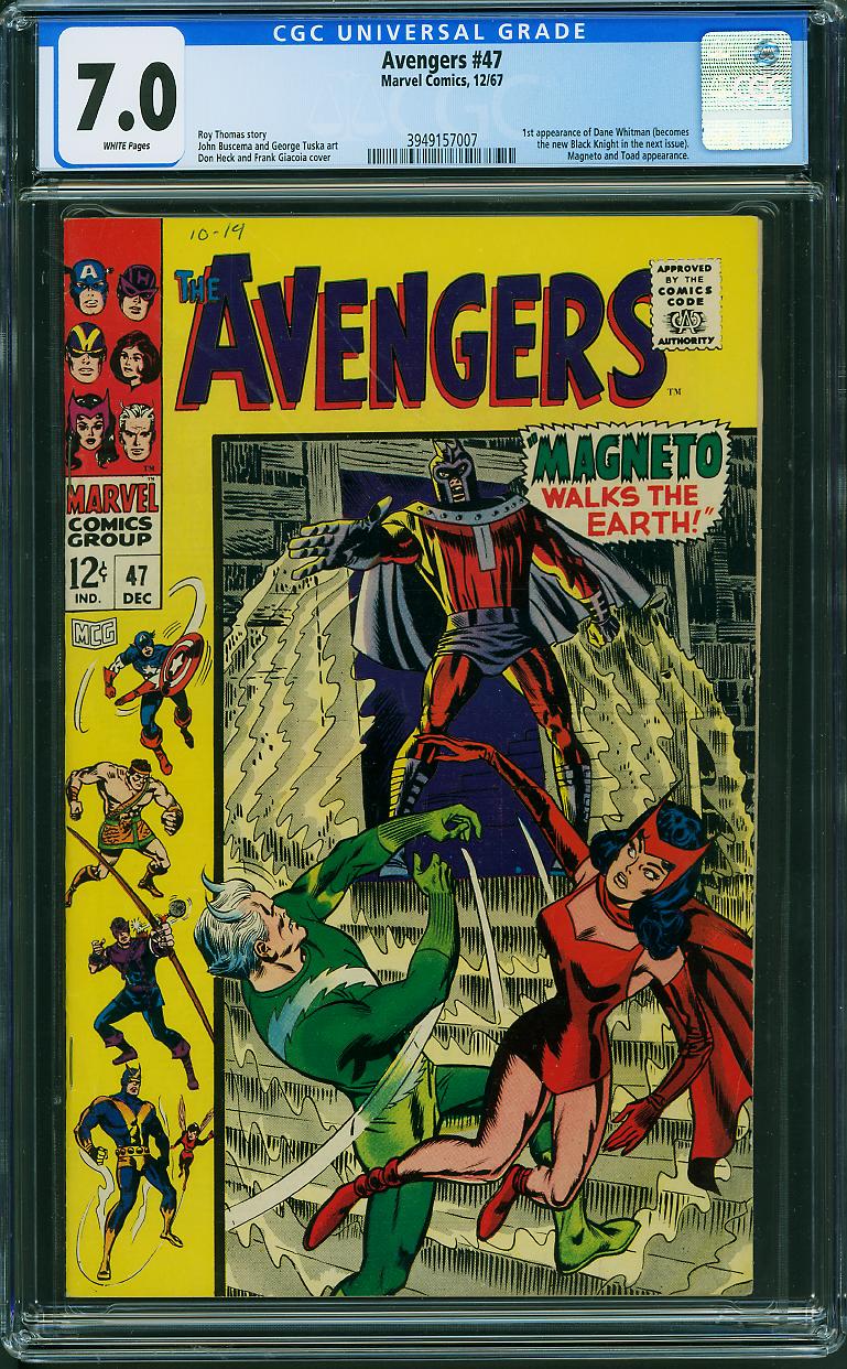 Avengers 47 CGC 7.0 WHITE PAGES